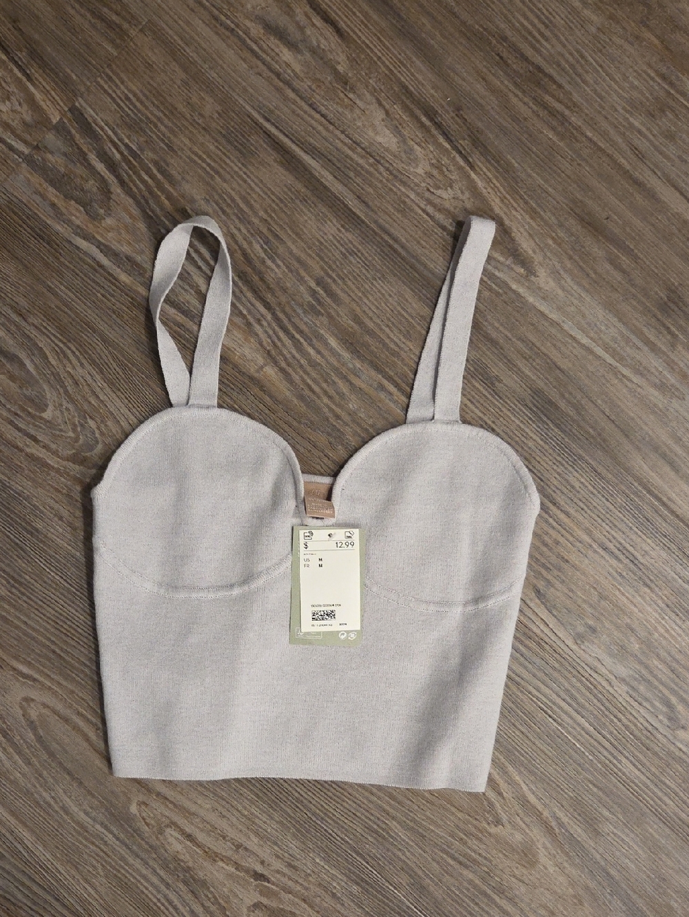 H&M Light Gray Cropped Tank Top